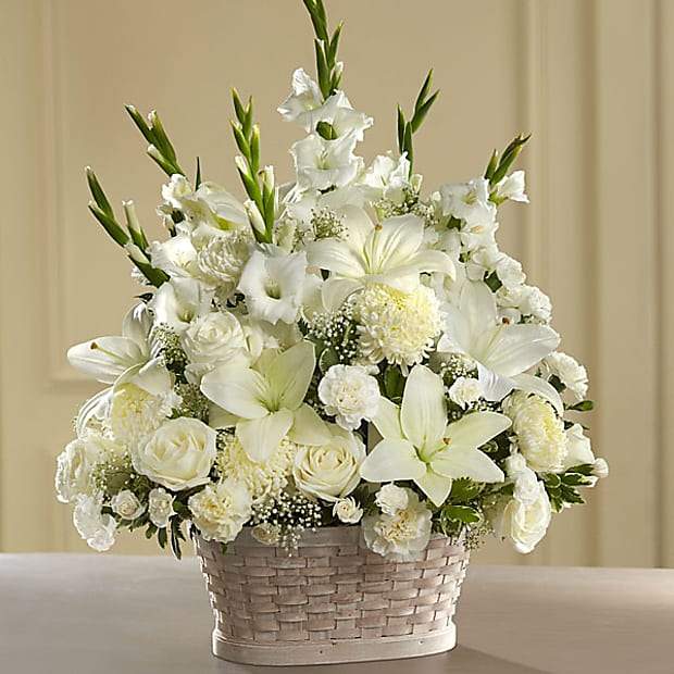 Ivory Elegance Floral Basket