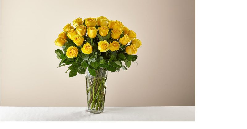 Long Stem Yellow Rose Bouquet