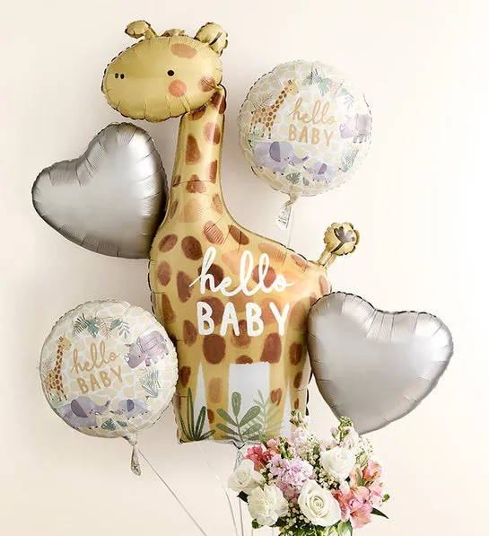 Sweet Baby Girl Arrangement with Hello Baby Balloons - Image 4